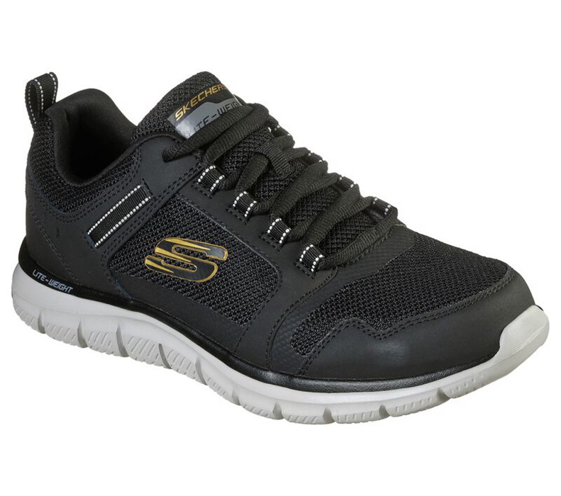 Skechers Track - Knockhill - Mens Sneakers Black/Gold [AU-IP1240]